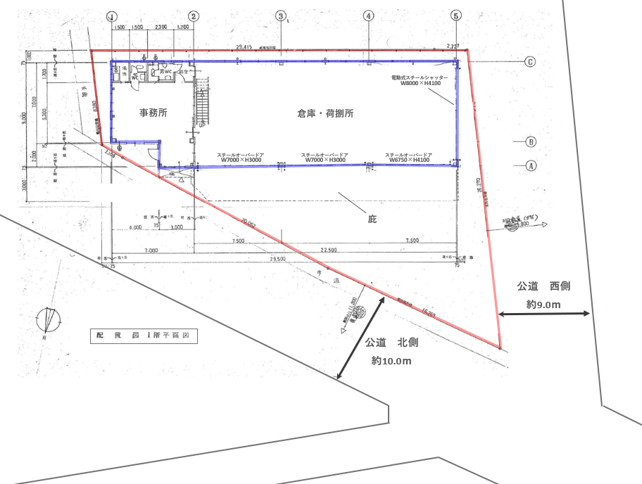 南浦和倉庫の貸し倉庫（貸倉庫）・賃貸倉庫の図面